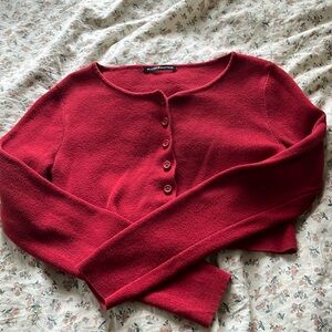 Red brandy cardigan sweater